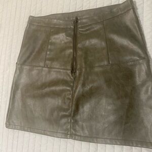 Windsor  leather olive green Mini Skirt